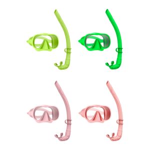 Single Tempered Glass Silicone Dry Snorkel Mask and Snorkeling Set for Adult in