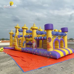 Custom Commercial Inflatable Obstacle Course With Slide Waterproof Diversified