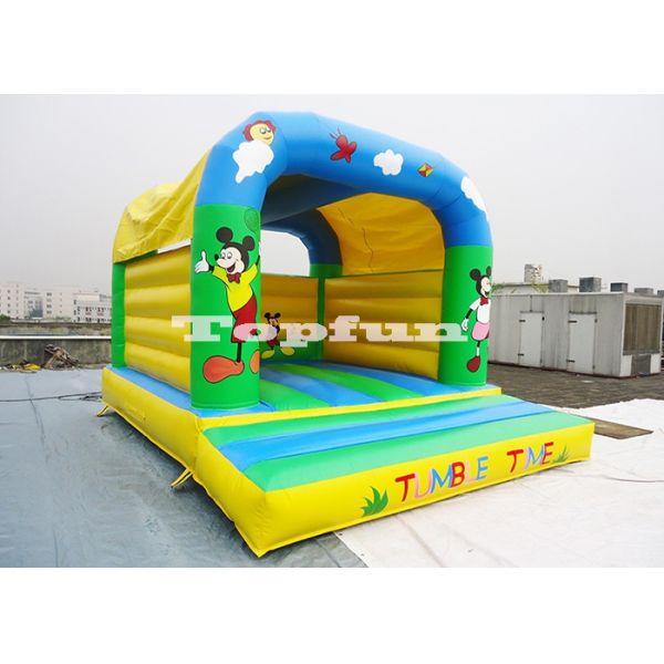 Inflatable Micky House Jumping Castle / Tumble Time For Resorts And Parks