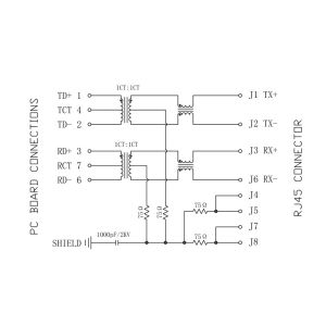 LPJ0014CNL RJ45 Connector Jack , Data I/O connector 1x 10/100Mbps