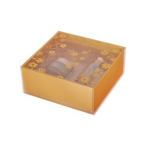 PVC Window Paper Base Sliding Drawer Box Packaging Cosmetics With Insert