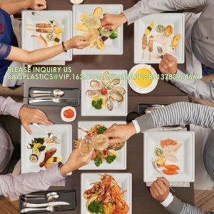 Compostable Paper Plates Set 300pcs Disposable Sugarcane Plates Eco-Friendly