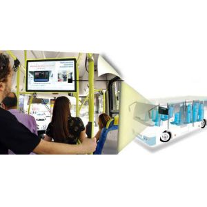 Internet Connected Digital Bus Signage Wide Dot Pitch Display Solution For Roof