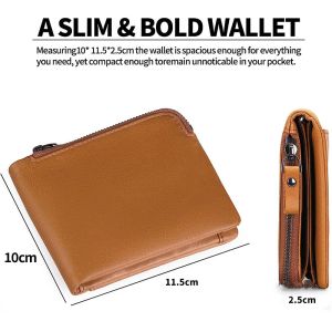 Stylish Men's RFID Wallet Open Closure Anti-Theft Design for Travel and Business
