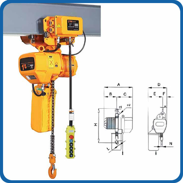 low clearance electric chain hoist with motorized trolley