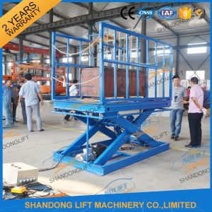 2T Warehouse Cargo Stationary Hydraulic Scissor Lift with Safe Sensor and