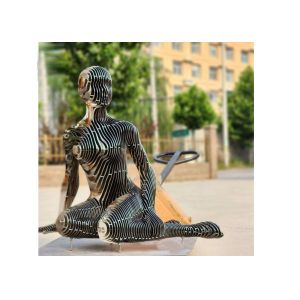 China Garden Or Yard Decorative Laser Cutting Stainless Steel Woman Sculpture on sale