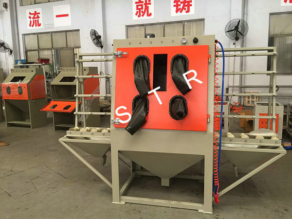 Dustless Glass Bead Blasting Equipment Industrial Cabinet Surface Preparation