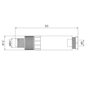 TPU PA66 M8 Waterproof Straight Assembly Connector B Code Male 5 Pin ROHS