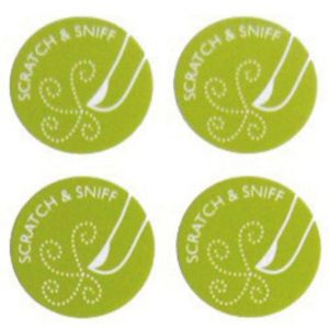 Custom Fragrant Adhesive Stickers Scratch And Sniff With Scent Promotional