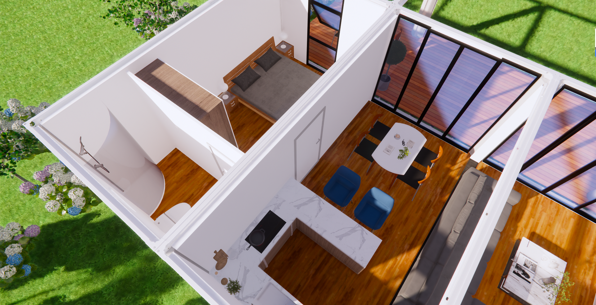 Boxspace Flexible Designs 2 Bedrooms Modular Home Prefabricated Container House