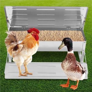 CE outdoor Metal Iron L53cm Automatic Timer Chicken Feeder