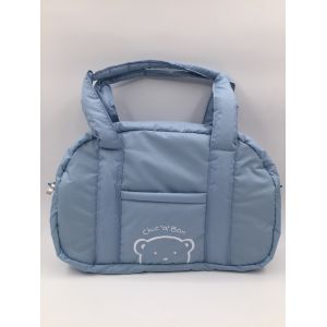 China 190T Polyester Light Blue Tote Diaper Bags Large Capacity Multi Function on sale