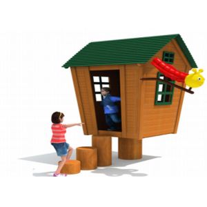 Small Wooden Playground Set Little Wooden Playhouse With Slide Toddler