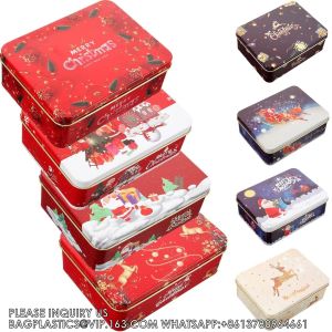 Tin Boxes Mixed Patterns Holiday Tinplate Boxes Greeting Gift Card Holder Metal