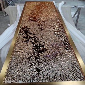 Customize gold metal room dividers screens laser cutting design
