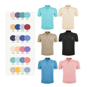 Polo Collar Men's T Shirt with Custom Logo Embroidery in Pure Cotton Polyester