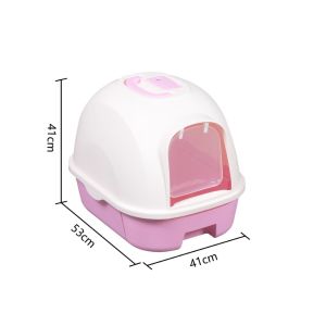 Wholesale White Portable Cat Litter Box Enclosed Litter Box For Large Cats from china suppliers