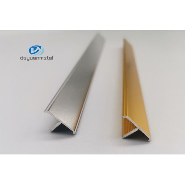 Quality 6063 Aluminum T Shape Profile, T Track Aluminium Extrusion 0.8-1.2mm Thickness Transition Trim for sale