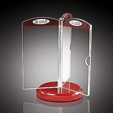 Customized 3 sides rotating acrylic menu holder with logo printing