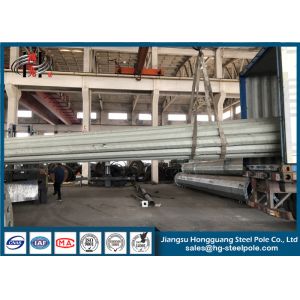 Flange Connected Single Circuit Steel Power Pole Power Distribution Poles