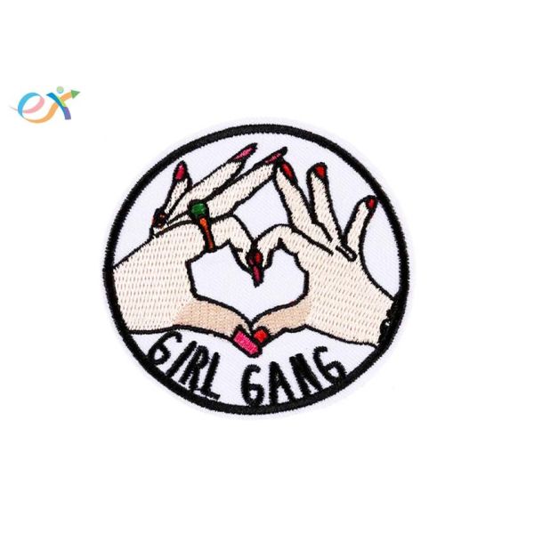 85% Embroidered Cloth Patches , Polyester Material Custom Logo Patches For