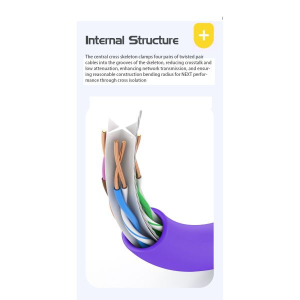 KICO Network Ethernet Cable CAT6 UTP 305m Lan Cable Indoor Cat6 Internet Cable Factory Manufacturers Purple Color