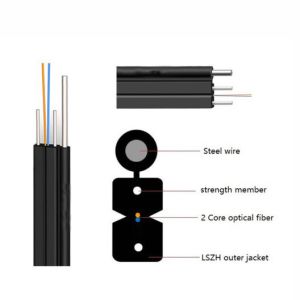 2 Cores G657A1/A2 2km Ftth Fiber Optic Cable Flat