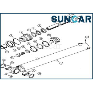 China 521D Case 1542877C1 Oil Seal Kit 57.2MM Rod Seals Loader Bucket Cylinder Seal Repair Kit on sale