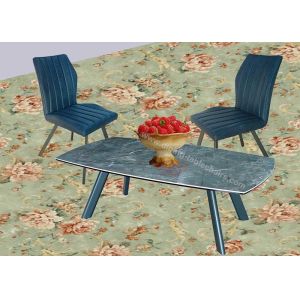 Elegant Green Glossy Artistic Coffee Tables Ceramic Topped Scratch Proof