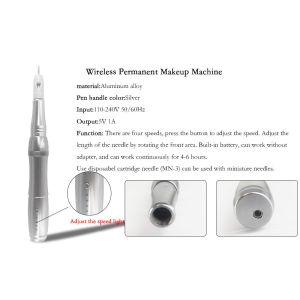 Professional Permanent Makeup Machine Custom Body Art Pens Silver Color