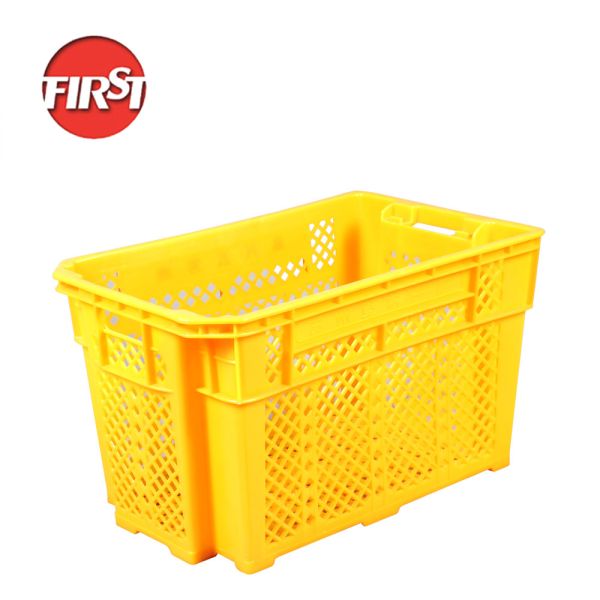 Quality Customized Color Large Logistics Stackable Mesh Vegetable Plastic Crate Turnover Style for sale