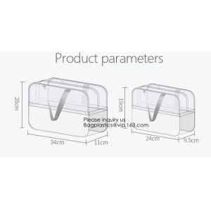 Compact Multi-purpose Handbag-style Transparent Glitter Cosmetic Pouch with