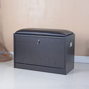 Black Three Layer Entryway Shoe Bench