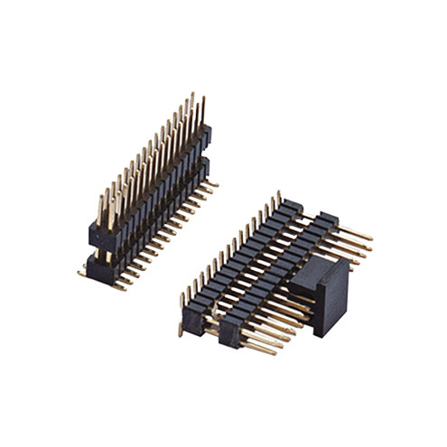 Quality 2.54 mm pin header Board Spacer dual row SMT soulin shenzhen factory gold plated black pin header for sale