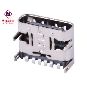 SS Stainless Steel Shell Usb Type C 6 Pin Connector For PCB