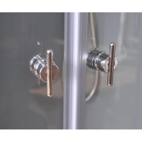 Matt Silver Profiles Curved Glass Shower Enclosures , Enclosed Shower Cubicles