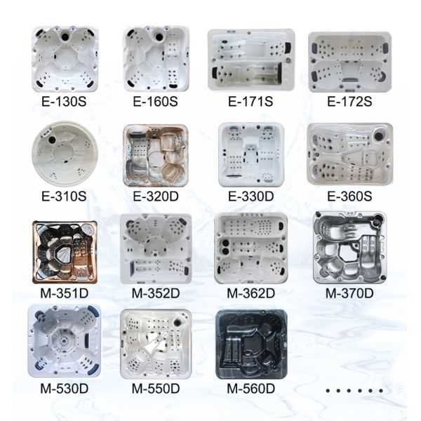 Luxury Rectangular 2*3KW Swimming Spa Pool ISO Outdoor 10 Person Whirlpool Hot Tub