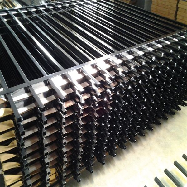 2100mm X 2400mm Stain Black Powder Crimped Spear Security Garrison Tubular Fence Panels