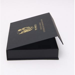 Book Style paper cardboard boxes Cosmetic Packaging Boxes Recyclable Black Color