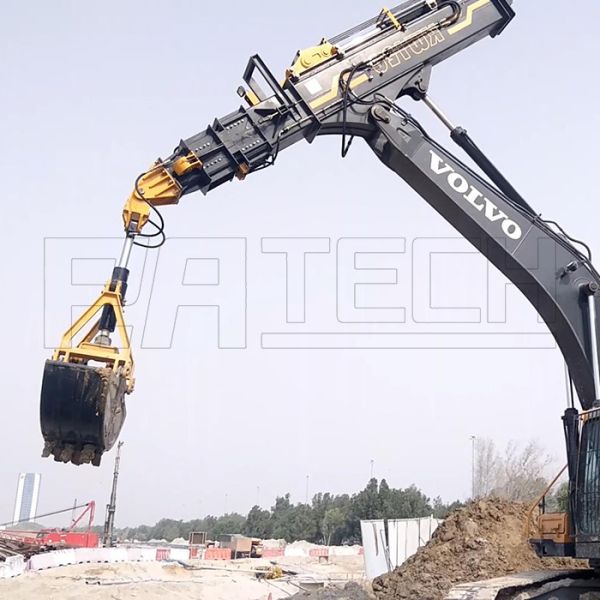 Clamshell Grab Excavator Telescopic Arm Boom Convenient For Stereo Space