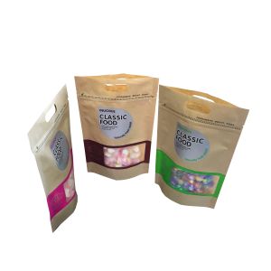 Custom Cookies Standup Bolsas De Papel Para Comida Horizontal Snack Packaging