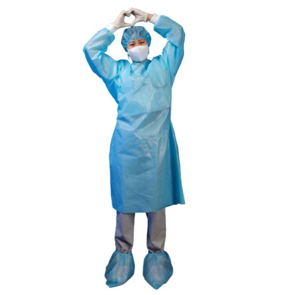 Waterproof Nonwoven Disposable Isolation Gown With Elastic Knitted Cuff
