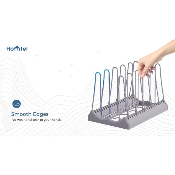 Standing Type Expandable Pot Lid Holder , Kitchen Pot Rack Organizer