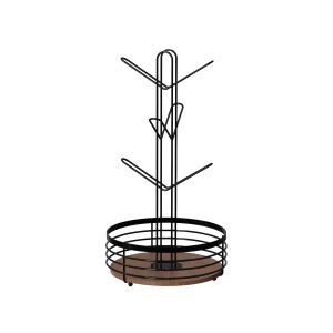 Wholesale 2 Tiers Standing Type Wood Element Household Multifunctional Stylish Metal Kitchen Organizer Cup Holder from china suppliers