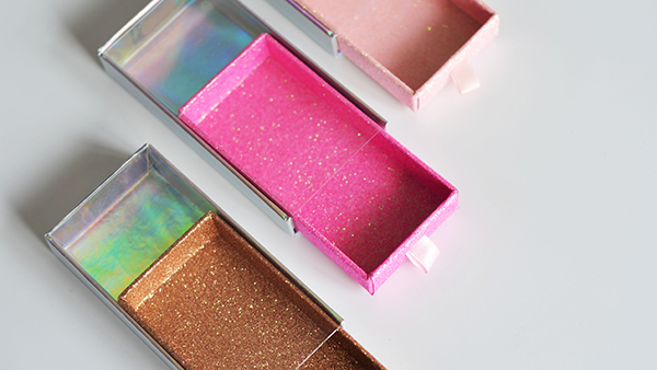 Square Slide Drawer Box for Individual Caja De Pestanas False Purple Eyelash Packaging