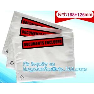 China supplier self adhesive water proof clear packing list envelope, Poly
