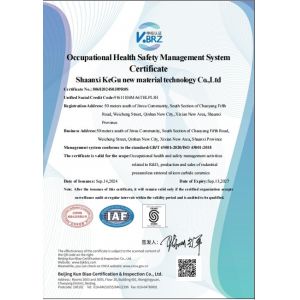Shaanxi KeGu New Material Technology Co., Ltd Certifications