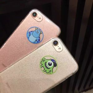 Soft TPU Glitter Glue Cute Cartoon Images Back Cover Cell Phone Case For iPhone