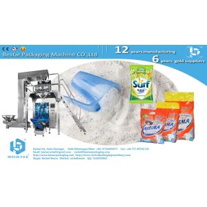 How to pack detergent powder 450g pouch with hanging hole